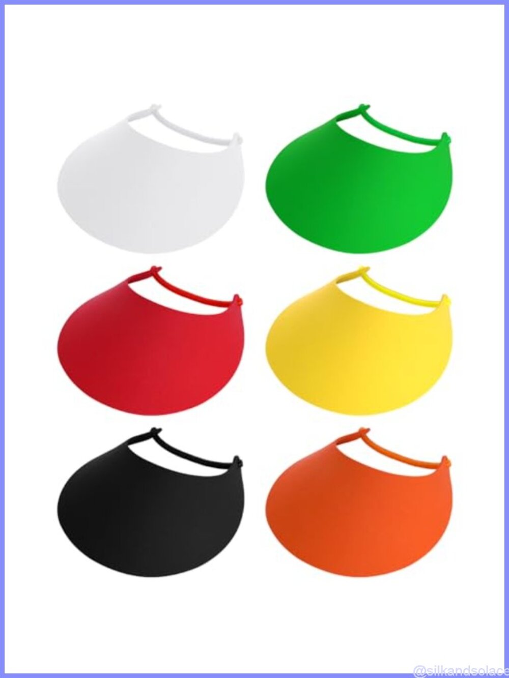 6 Pack Foam Sun Visors Adjustable Coil Bands UV Protection